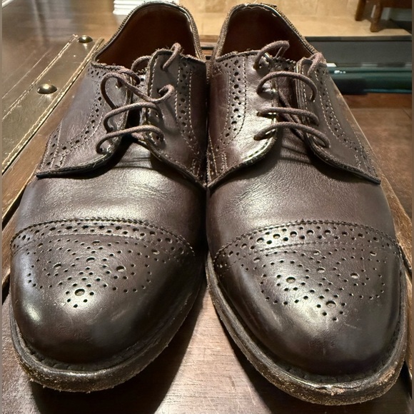 EUC? Allen Edmonds Dark Brown Cap Toe Oxford Shoes Leather Made in ?? 9D main image 5